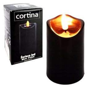 LED gyertya fekete 9,5cm