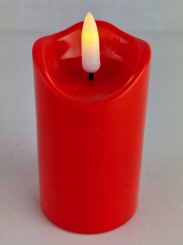 LED gyertya piros 9,5cm