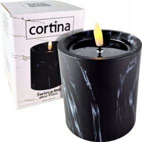 LED gyertya fekete márvány 10cm