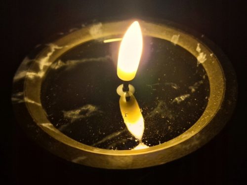 LED gyertya fekete márvány 10cm