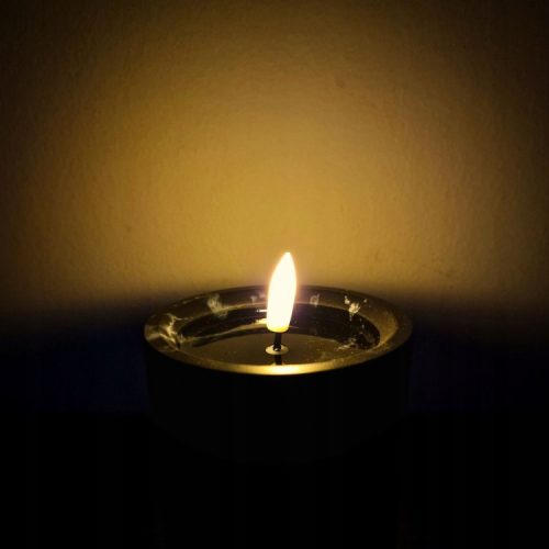 LED gyertya fekete márvány 10cm