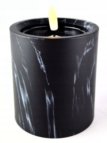 LED gyertya fekete márvány 10cm