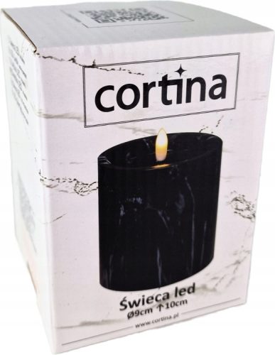 LED gyertya fekete márvány 10cm