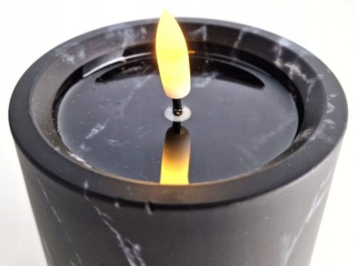 LED gyertya fekete márvány 10cm