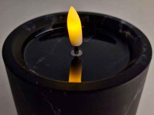 LED gyertya fekete márvány 10cm