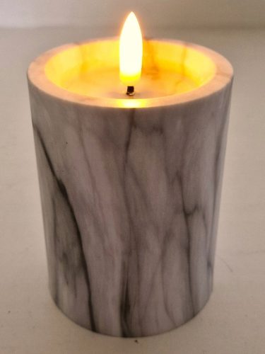 LED gyertya szürke márvány 10cm