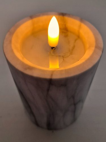 LED gyertya szürke márvány 10cm