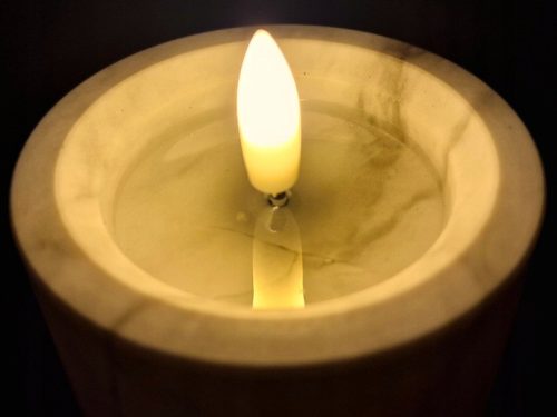 LED gyertya szürke márvány 10cm