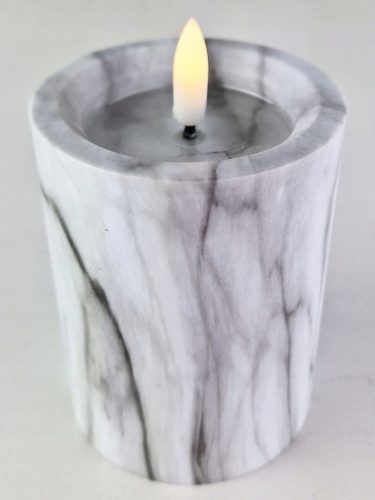 LED gyertya szürke márvány 10cm
