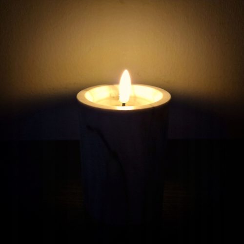 LED gyertya szürke márvány 10cm