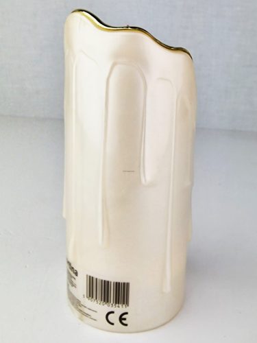 Nagy, keresztdíszítésű LED gyertya 16 cm - hideg fehér (R6)