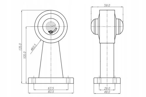 LED-es szélesség jelző fehér-piros 24V W21.6