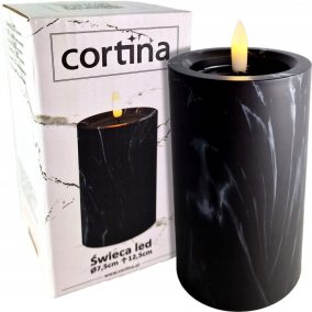 LED gyertya fekete 7,5x12,5cm