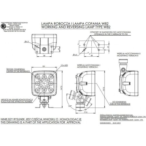 Munkalámpa 12 LED, 10V - 35V