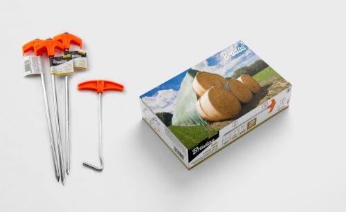 Rögzítőtüske 30cm egyenes/sima + műanyag kampó (20db/csomag)