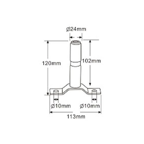 Villogó lámpa tartó cső 24x120mm T-tipus