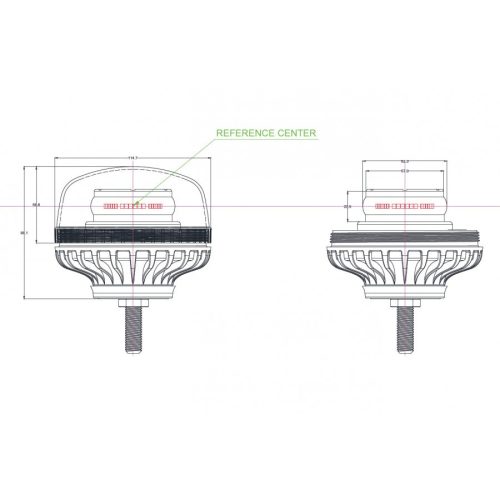 Ledes sárga villogó Truck LED OPTI 36-led tüskés