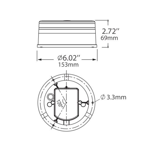 Sárgavillogó LILI villanólámpa 25W 50x LED 3 csavar 3 villanás