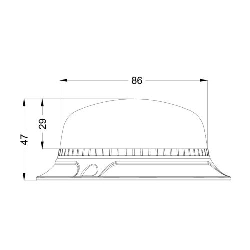 Sárga villogó, 18xLED,  3 csavar felfogatás