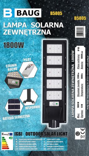 Kültéri Solar lámpa 1800W BAUG
