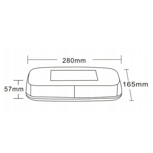 Sárga villogó LED 280x165x57mm R65 R10