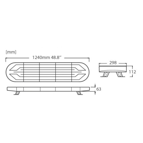LED-es figyelmeztető lámpasor 60W, 12V/24V, 48xLED 