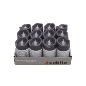 LED gyertya szürke, 10cm