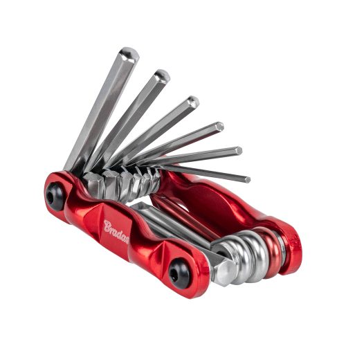 Kerékpár multiszerszám összecsukható kulcskészlet 10db-os tokban, rövid