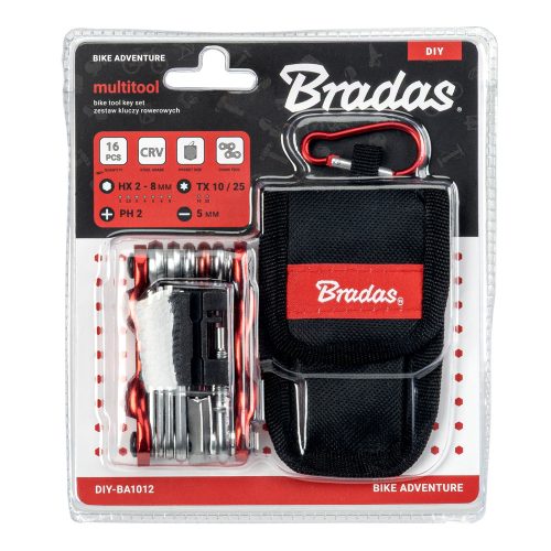Kerékpár multiszerszám klt. 16db-os tokban, rövid