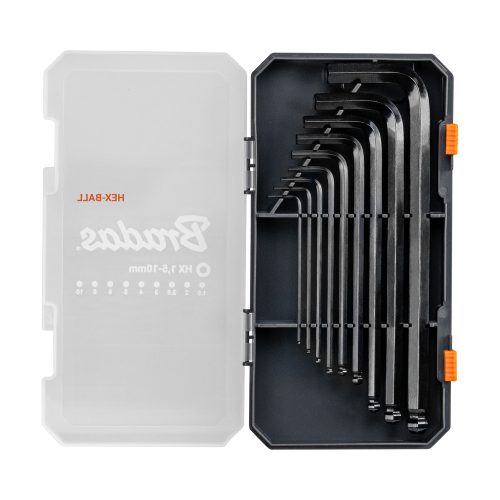 Imbuszkulcs klt. 9db-os gömb végű, 1,5 - 10mm-es 