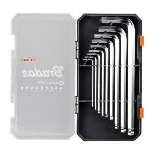 Imbuszkulcs klt. 9db-os 1,5 - 10 mm-es gömbfejjel, hosszú