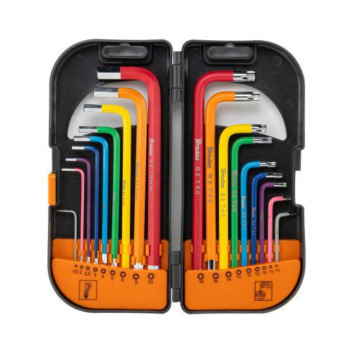 Imbuszkulcs 1,5-10 mm és Torxkulcs 10-50 hosszú, 18db-os klt.