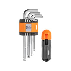   Gömbvégű imbuszkulcs klt. 9db-os T-típusú markolattal, 1,5 - 10 mm, hosszú