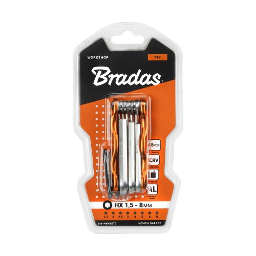 Multiszerszám HEX 1,5 - 8mm-es kulcskészlet 8db-os, rövid
