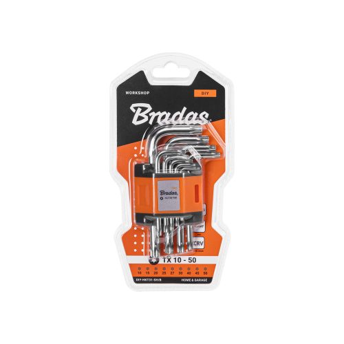 TORX kulcskészlet 9db-os, 10-50, rövid