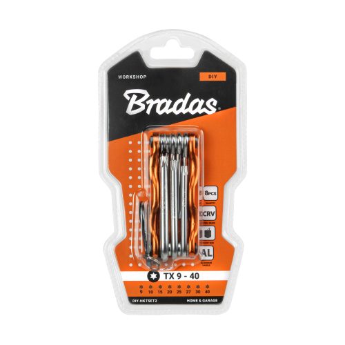 TORX multiszerszám T9-40 kulcskészlet 8db-os, rövid