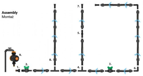 Csepegtető tömlő készlet WATER FLOW DRIP -100m