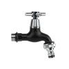 Csaptelep golyóscsappal GZ 1/2" és 3/4" + csatlakozócsonk, krómozott sárgaréz / fekete