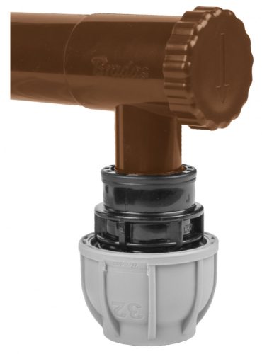 Szelepes esővízgyűjtő - 100mm / KM 1" - barna