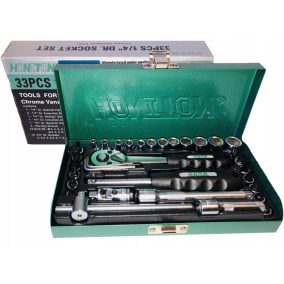 Kulcs klt. HONITON, 1/4 colos, 4-13mm, 33 db-os