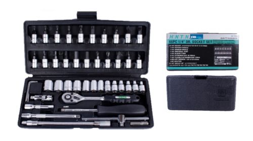 Kulcs klt. HONITON, 1/4 colos, 4-14mm, 46 db-os