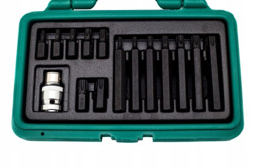 Kulcs klt. HONITON TORX, 1/2 colos, T20-T55, 30-75mm, 15 db-os