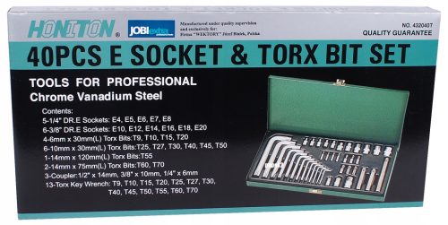 Kulcs klt. 40db-os TORX, HONITON
