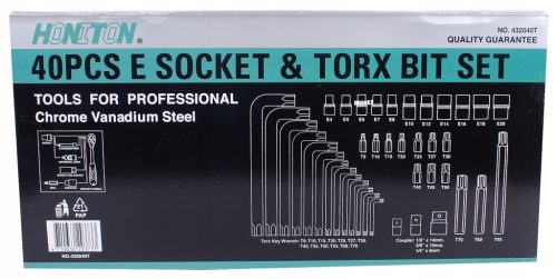 Kulcs klt. 40db-os TORX, HONITON