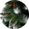 Ezüstfenyő dús ágakkal, három rétegű, vörös berkenye díszítéssel 250cm