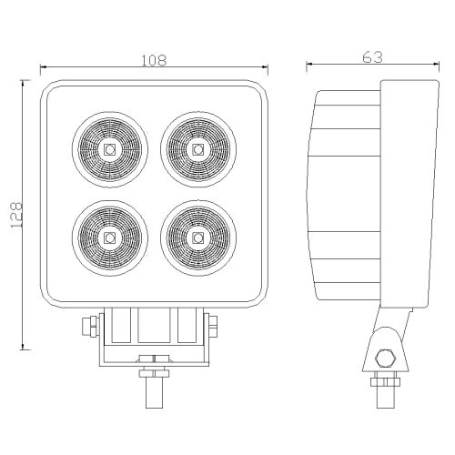 Ledes munkalámpa kocka alakú 4x5W