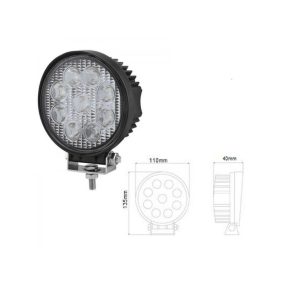 LED munka lámpa, 9 LED lámpa kerek 12/24V 