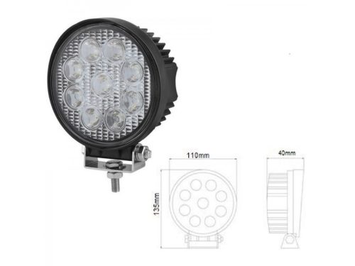 LED munka lámpa, 9 LED lámpa kerek 12/24V