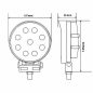 LED munka lámpa, 9 LED lámpa kerek 12/24V