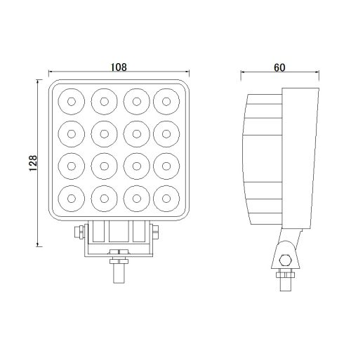 Led munkalámpa 16x3 W kocka alakú